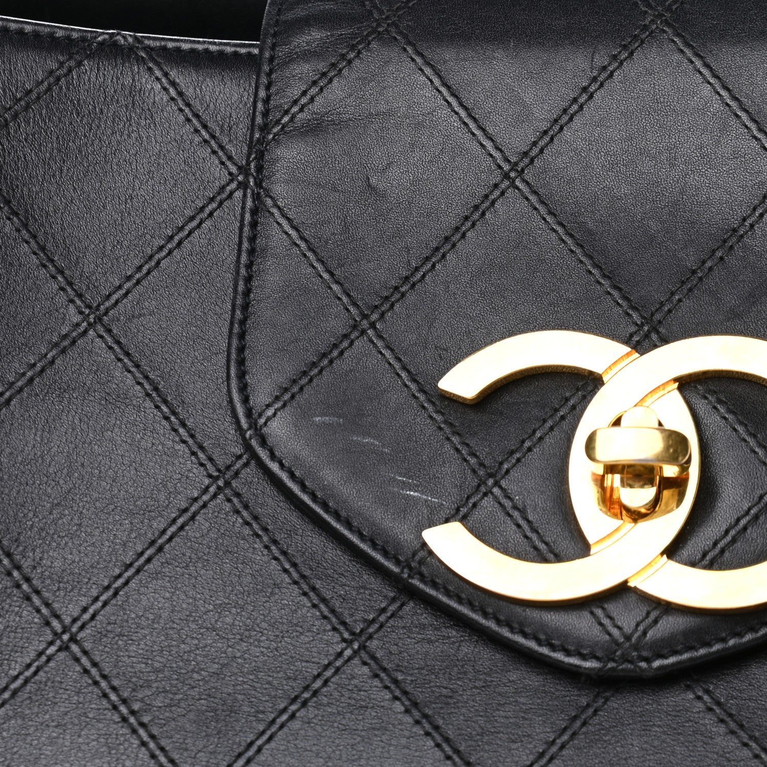 Chanel Calfskin Stitched XL Weekender Black 7 of 8