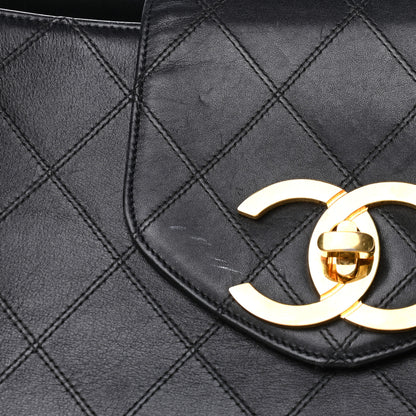 Chanel Calfskin Stitched XL Weekender Black 7 of 8