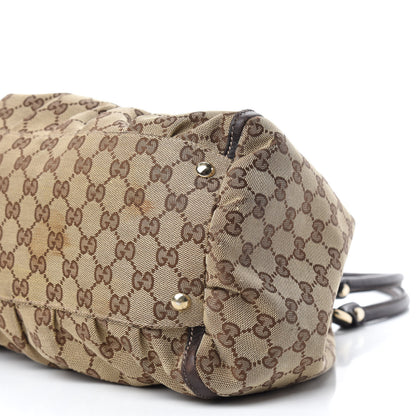 Gucci Monogram Large D Gold Hobo Dark Brown 7 of 13