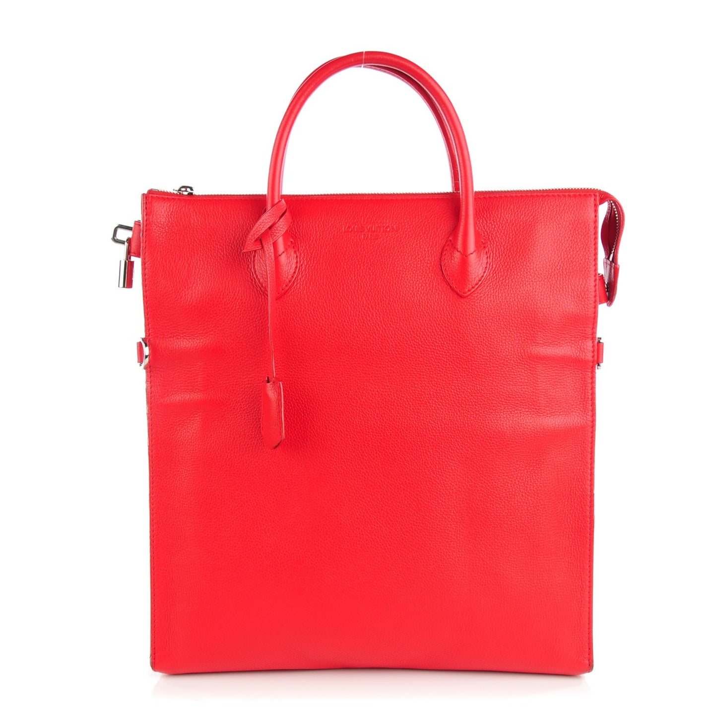 Calfskin Mobil Tote Carmine