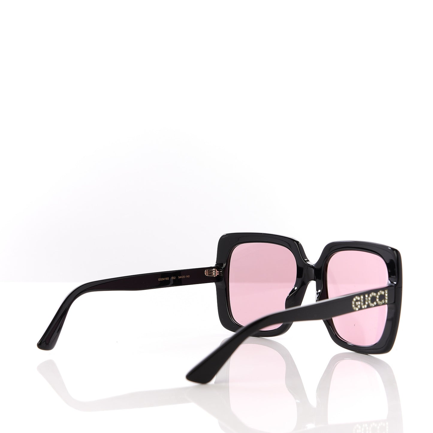 Crystal Square Frame GG Sunglasses GG0418S Black Pink