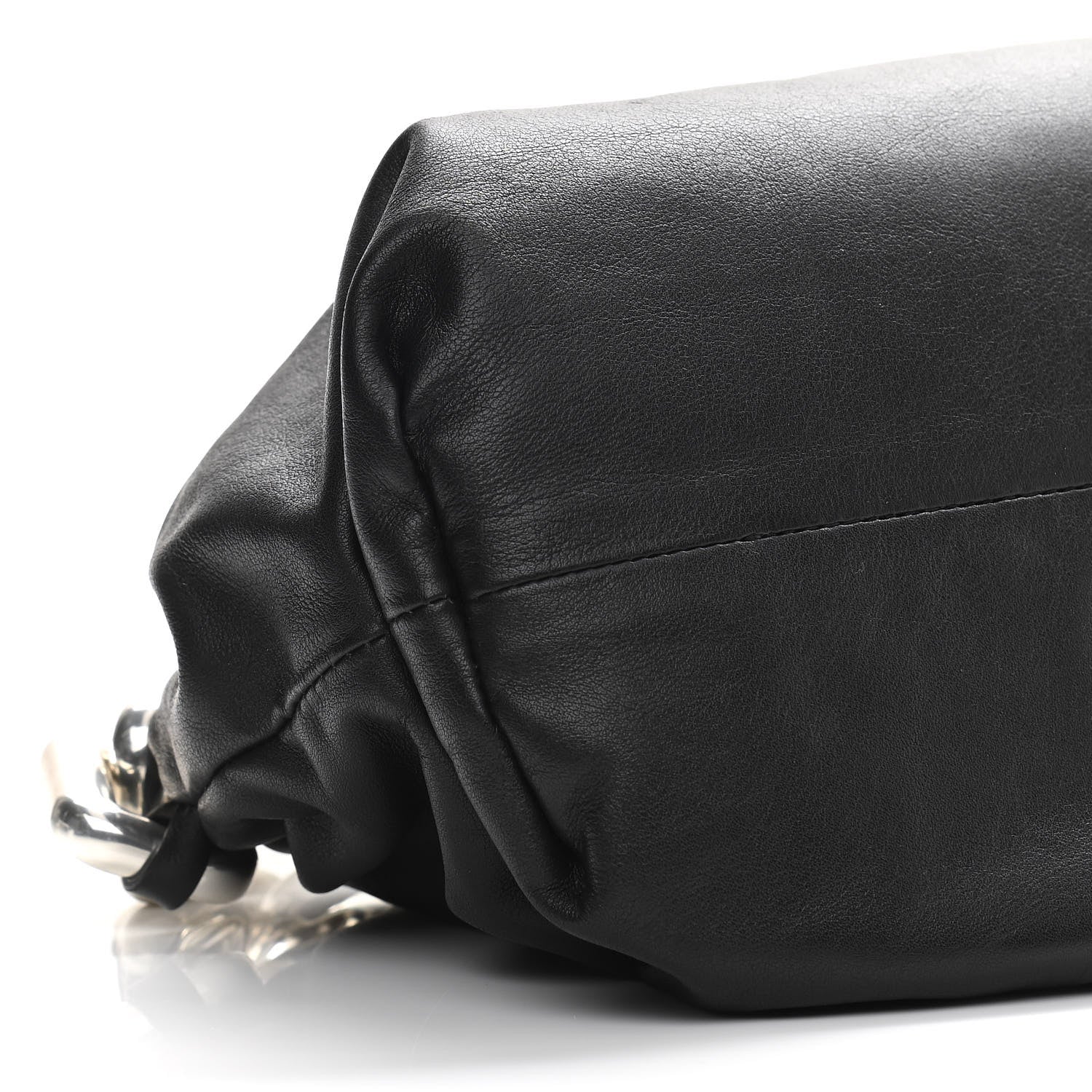 Bottega Veneta Calfskin The Pouch Chain Black 9 of 10