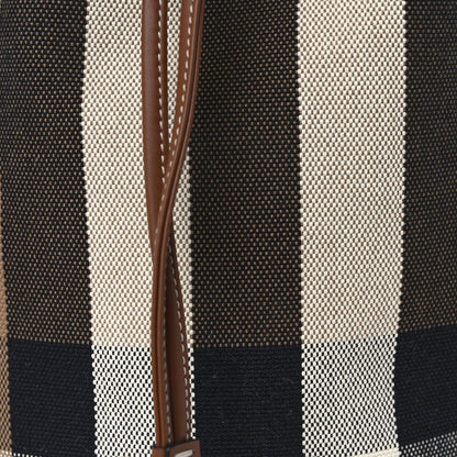Burberry Giant Check Canvas Small Bucket Bag Taupe Brown 7 of 11