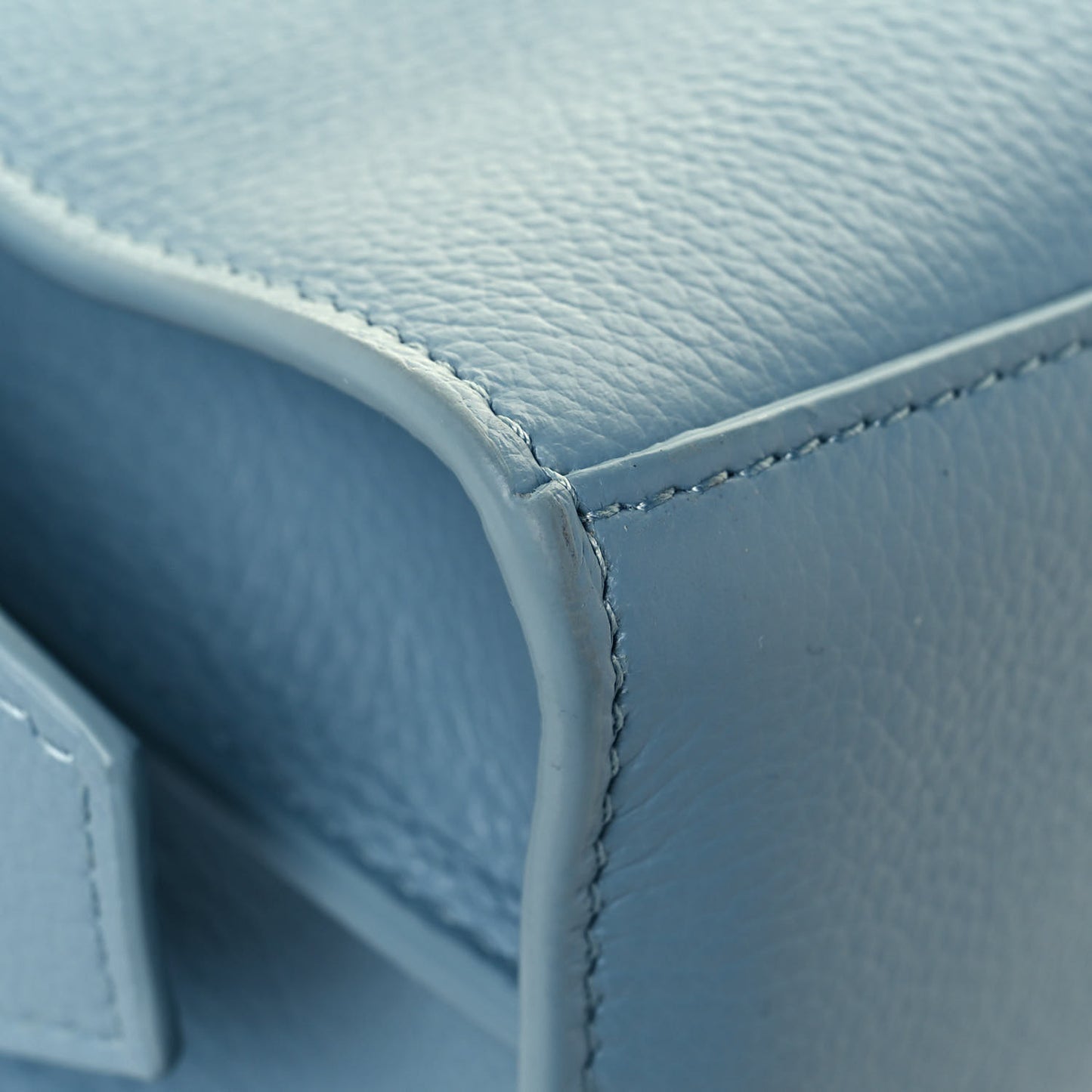 Grained Calfskin Neo Classic Silver Hardware Mini City Blue Grey