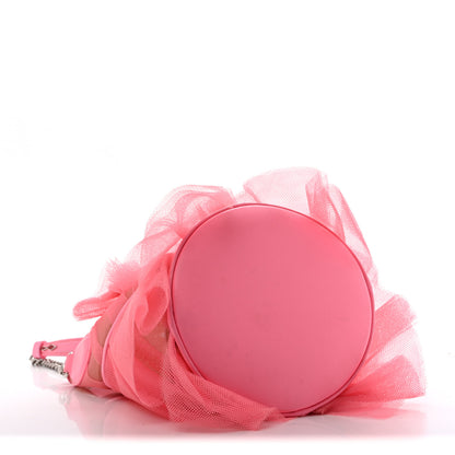 Christian Louboutin Calfskin Ruffle Tulle Marie Jane Bucket Bubble Gum 3 of 14