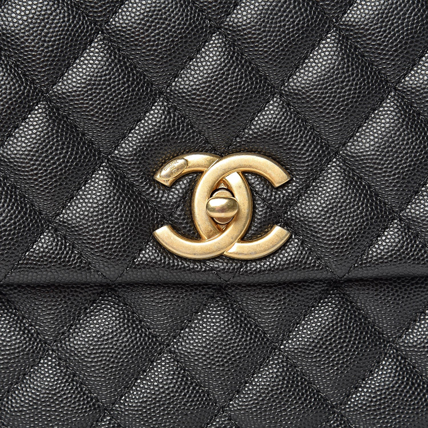 Chanel Caviar Lizard Quilted Medium Coco Handle Flap Black 10 of 10