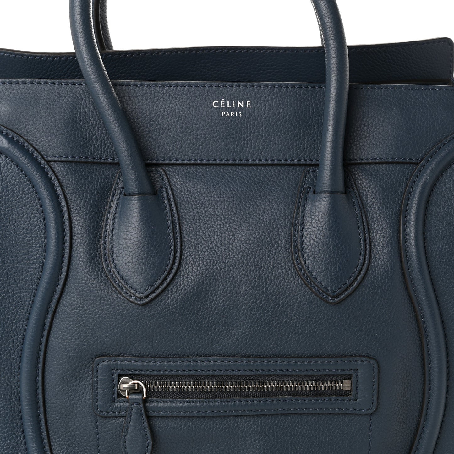 Drummed Calfskin Mini Luggage Blue