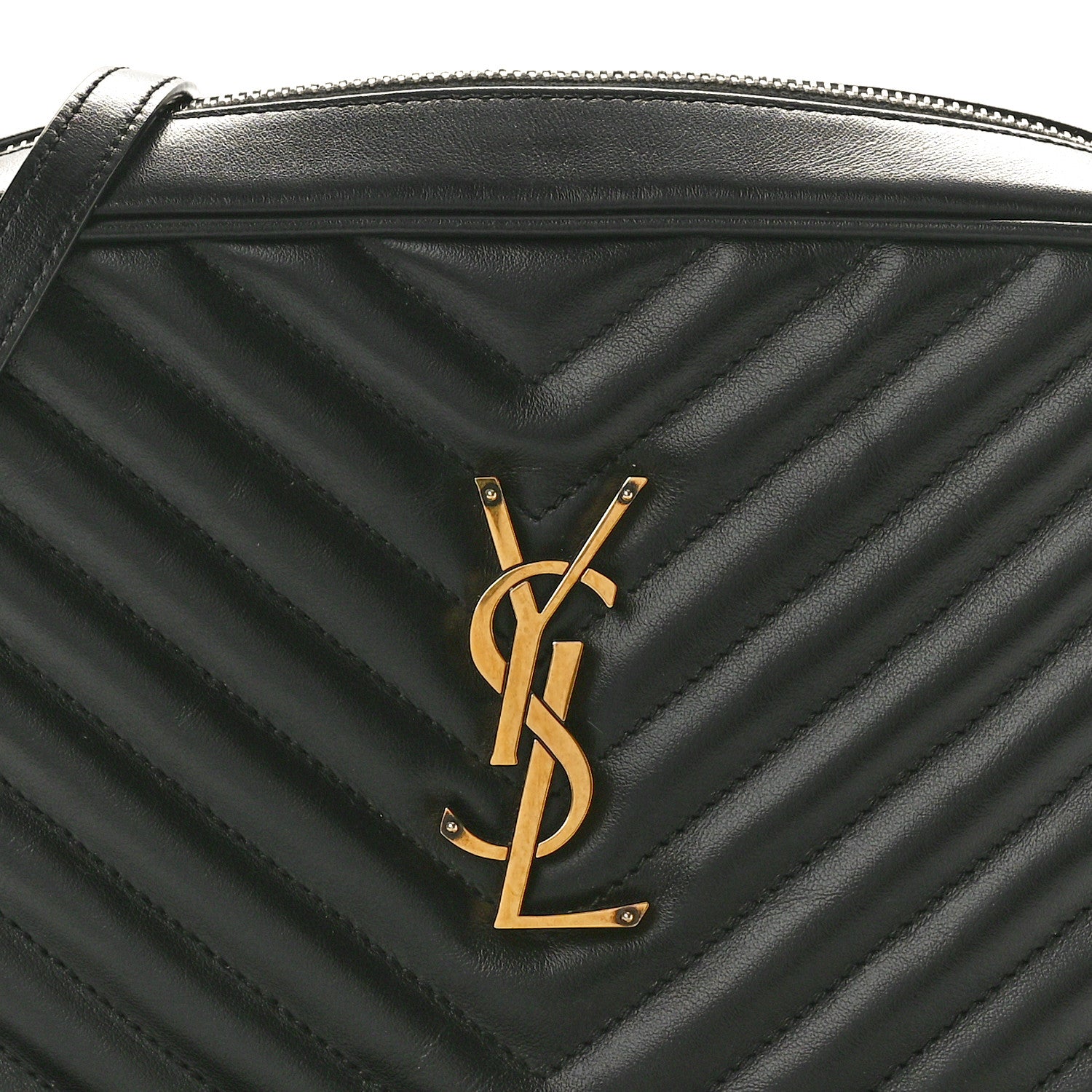 Saint Laurent Calfskin Matelasse Monogram Lou Camera Bag Black 9 of 11