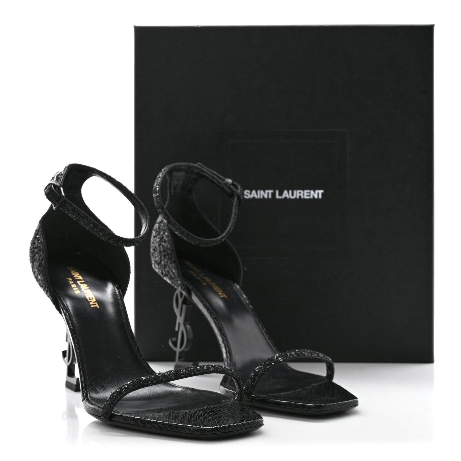 Saint Laurent Glitter Opyum 85 Sandals 39 Black 13 of 13