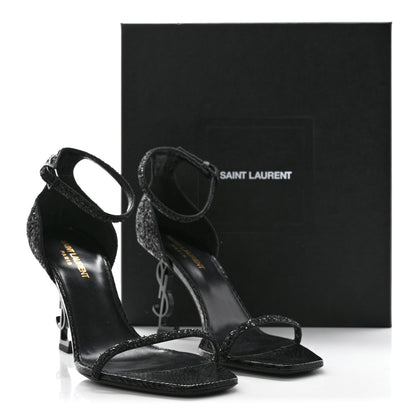 Saint Laurent Glitter Opyum 85 Sandals 39 Black 13 of 13