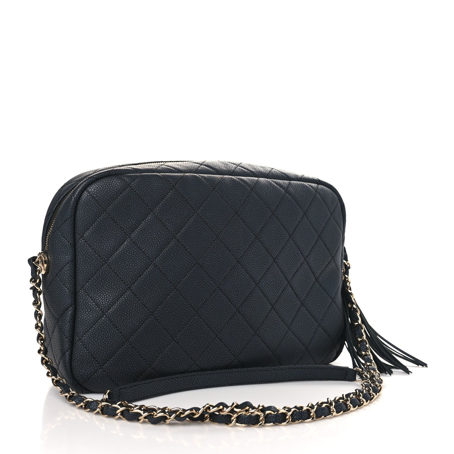 Chanel Caviar Quilted Large Coco Tassel Camera Case Dark Gray 3 of 10