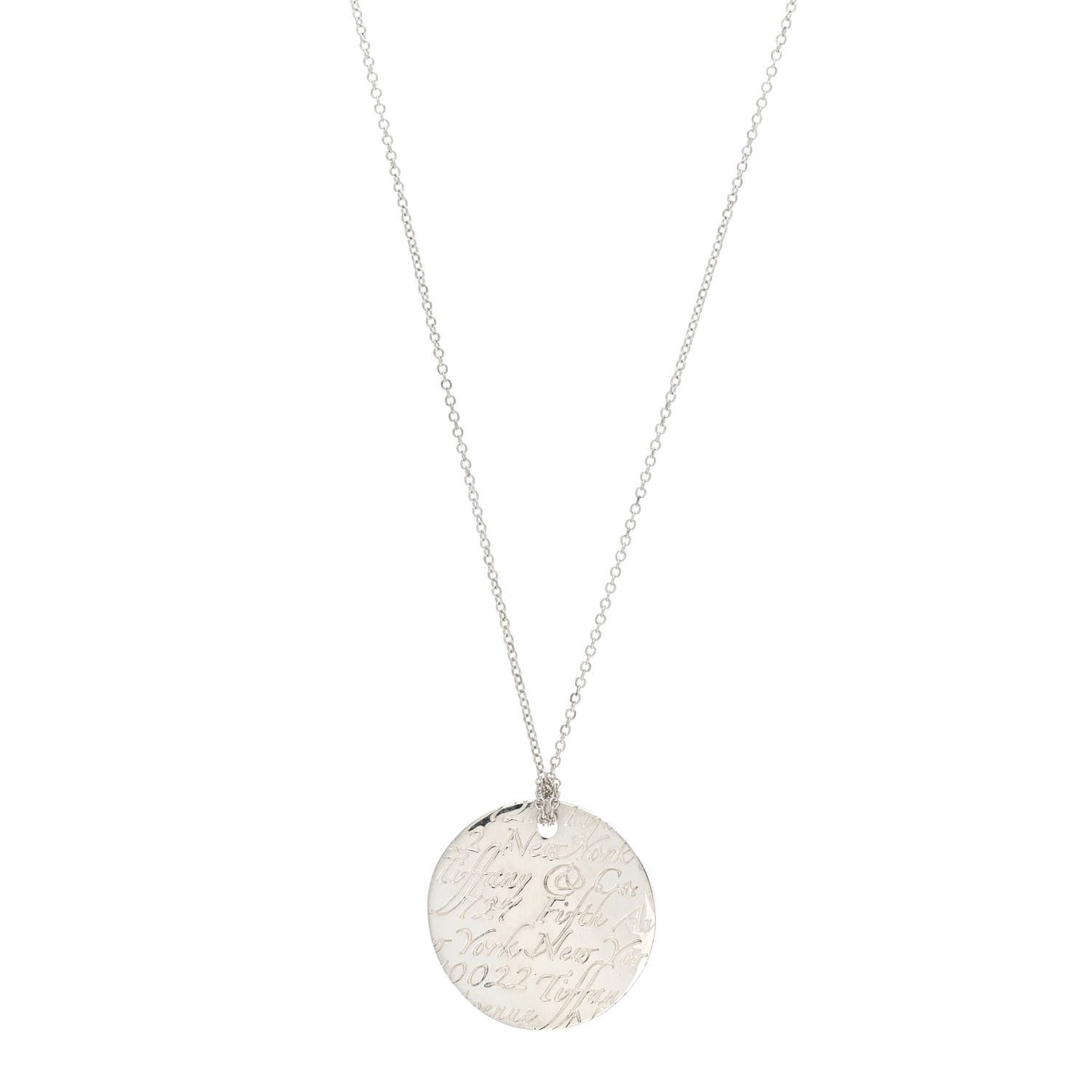 Sterling Silver Notes Round Pendant Necklace