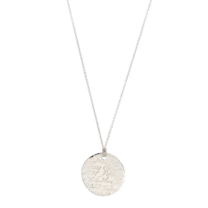 Tiffany Sterling Silver Notes Round Pendant Necklace 1 of 4