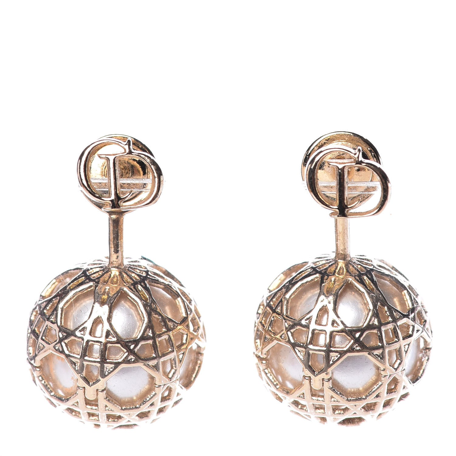 Christian Dior Pearl Secret Cannage Mise En Dior Tribales Earrings Gold 1 of 6