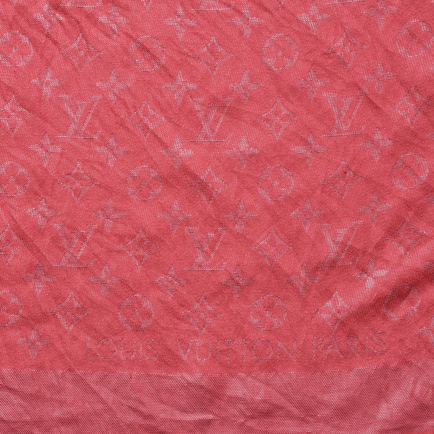 Louis Vuitton Silk Lurex Wool Monogram Shine Shawl Fuchsia 3 of 7