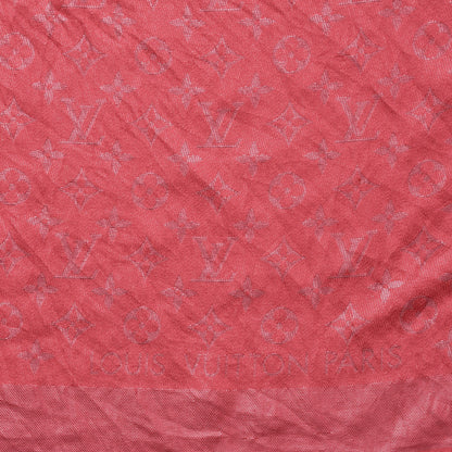 Louis Vuitton Silk Lurex Wool Monogram Shine Shawl Fuchsia 3 of 7