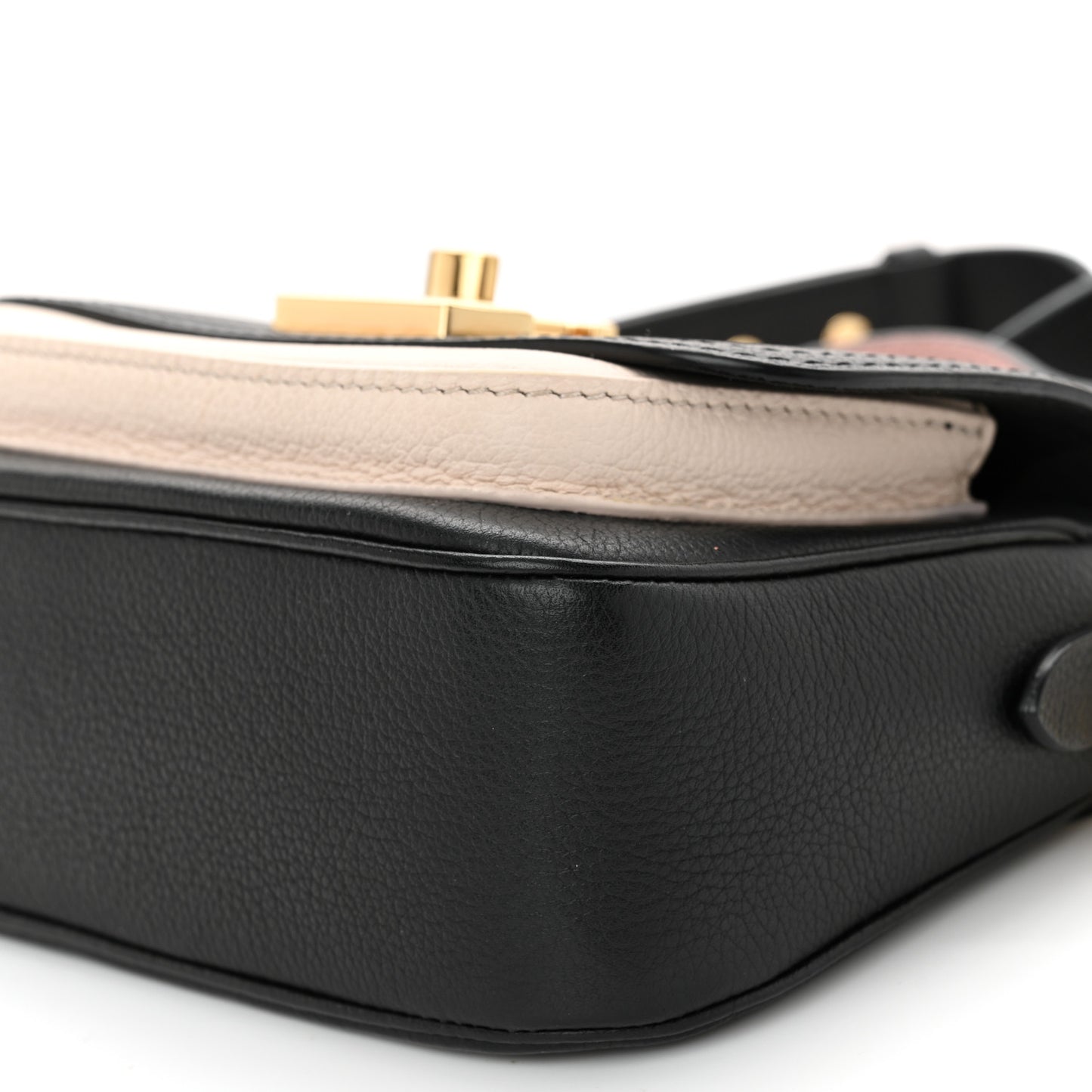Grained Calfskin Lockme Tender Black