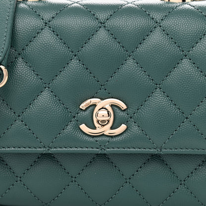 Chanel Caviar Quilted Extra Mini Coco Handle Flap Green 8 of 11
