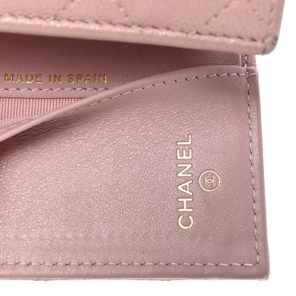 Chanel Caviar Quilted Studded CC Double Flap Wallet Light Pink 7 of 9