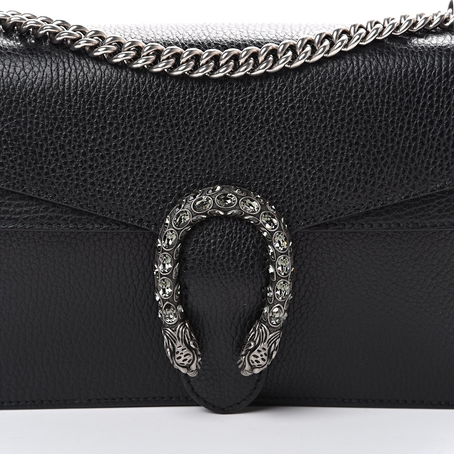Pebbled Calfskin Small Dionysus Shoulder Bag Black
