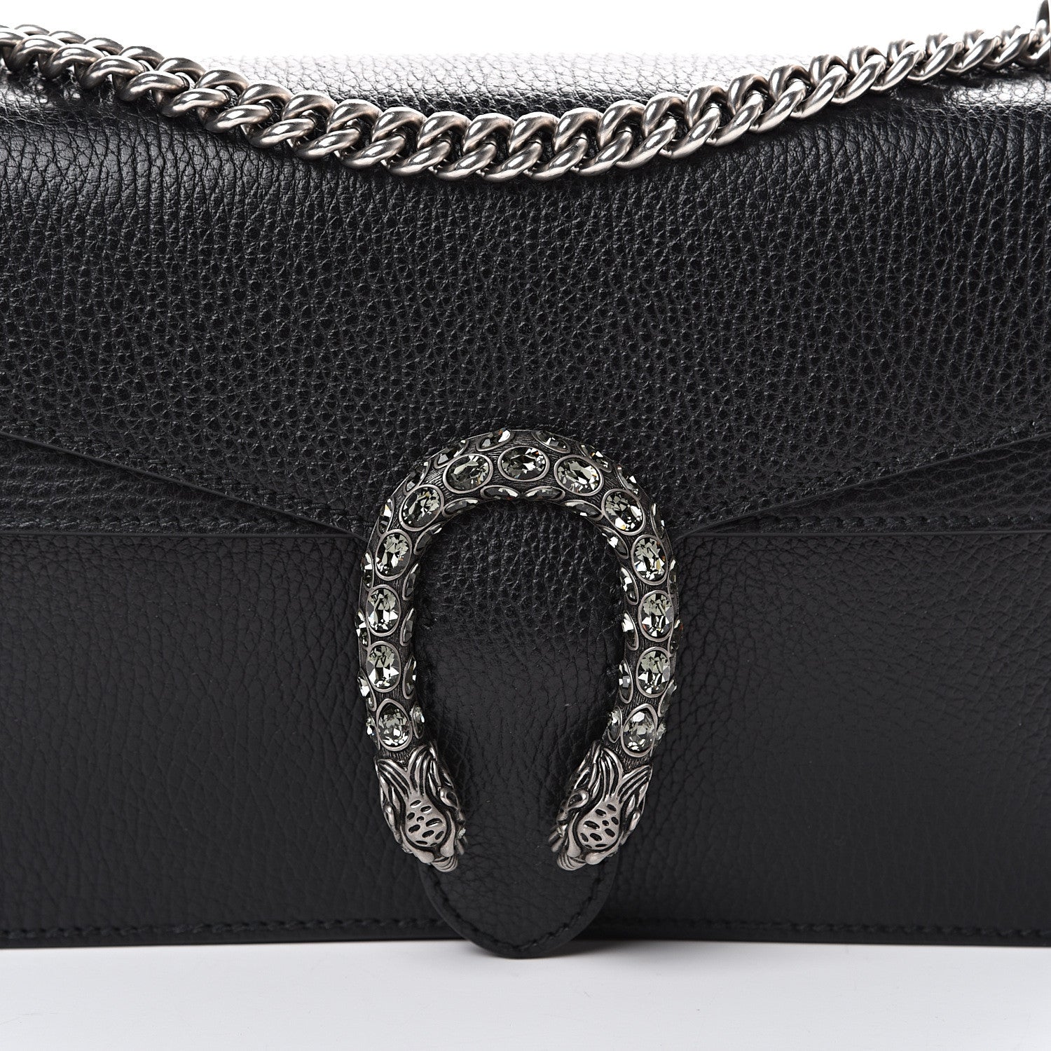 Gucci Pebbled Calfskin Small Dionysus Shoulder Bag Black 7 of 9
