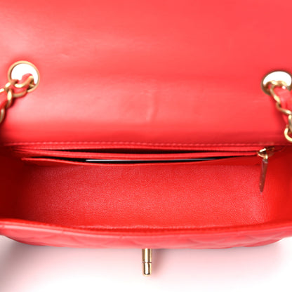 Chanel Lambskin Quilted Mini Rectangular Flap Red 5 of 11