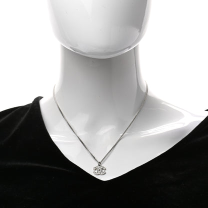 Chanel Crystal CC Necklace Silver 2 of 5