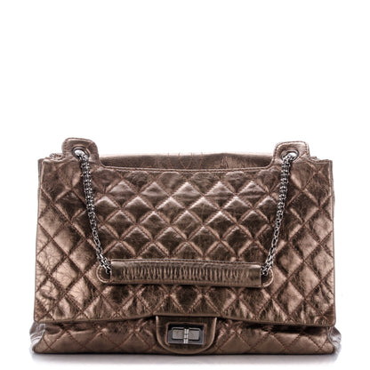 Chanel Metallic Aged Calfskin Quilted Reissue 2.55 Accordion Flap Bronze 1 of 7