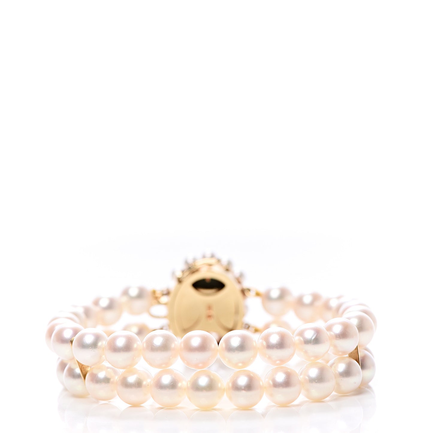18K Yellow Gold Turquoise Akoya Pearl 3.5-7mm Double Strand Bracelet