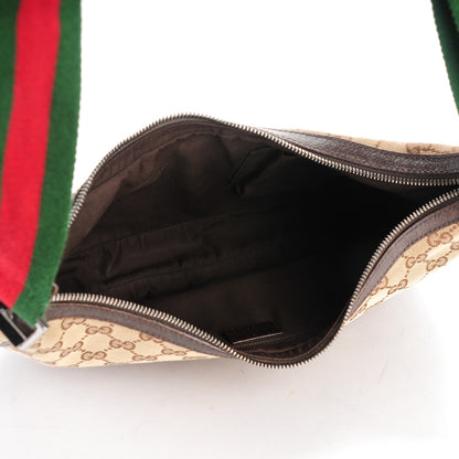 Gucci Monogram Web Medium Half Moon Hobo Dark Brown 5 of 8