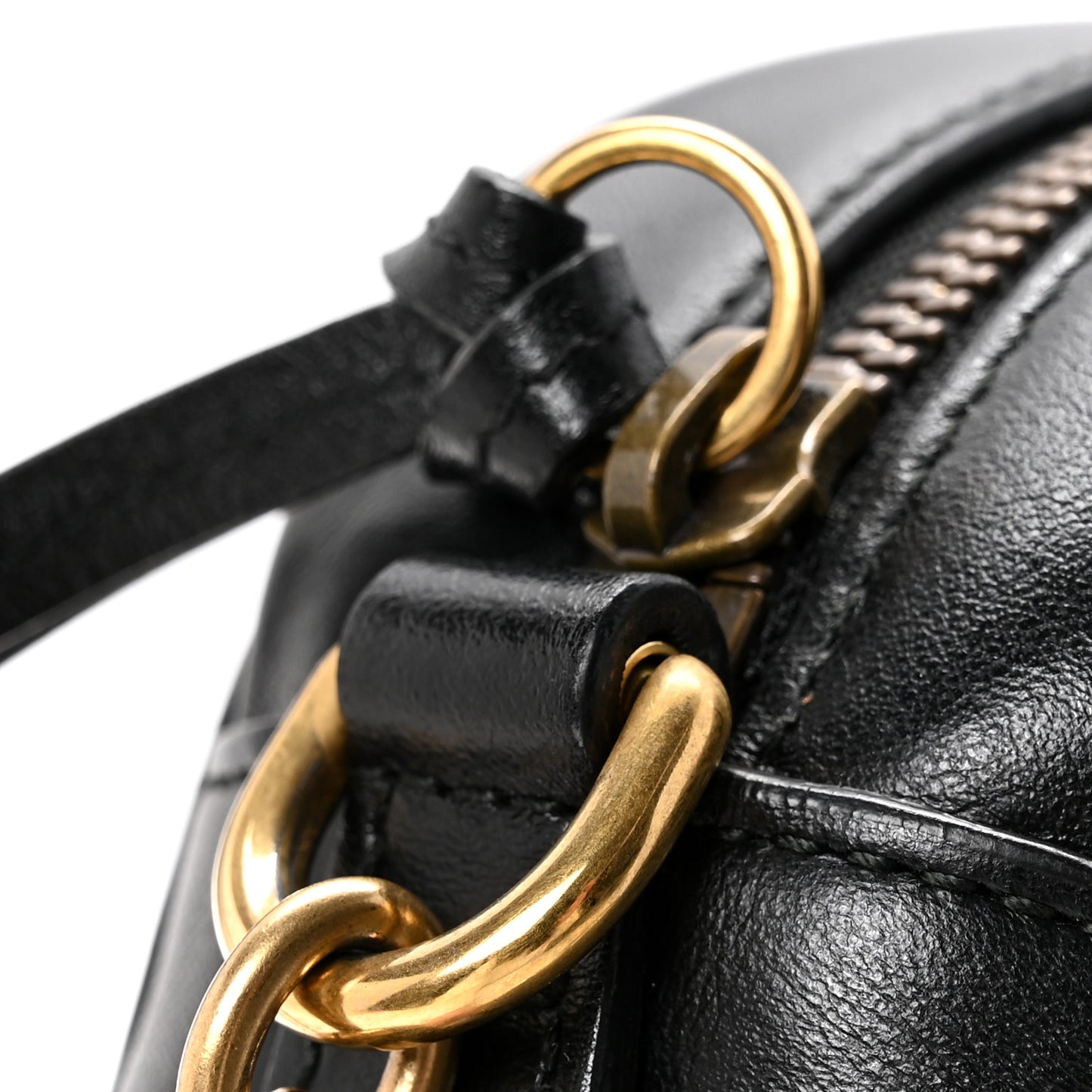 Calfskin Matelasse Small GG Marmont Chain Shoulder Bag Black