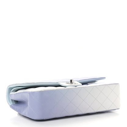 Chanel Perforated Lambskin Quilted Medium Double Flap Light Blue Light Purple White 4 of 9