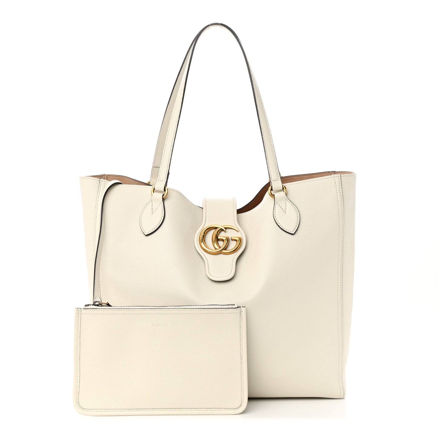 New Sakai Calfskin Lux Medium Dahlia Tote Mystic White