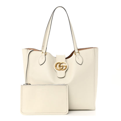 Gucci New Sakai Calfskin Lux Medium Dahlia Tote Mystic White 1 of 12