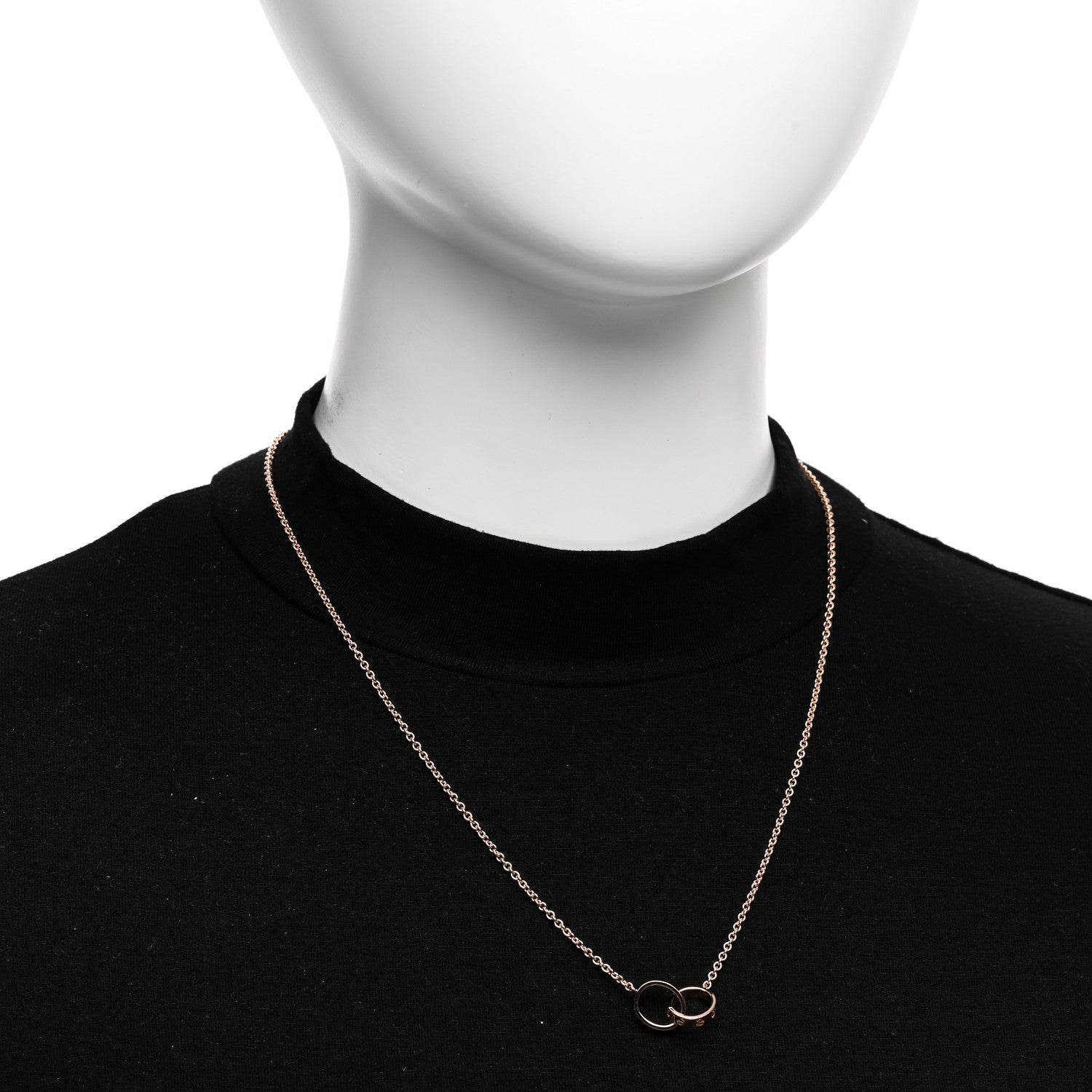 Cartier 18K Pink Gold Interlocking LOVE Necklace 2 of 6