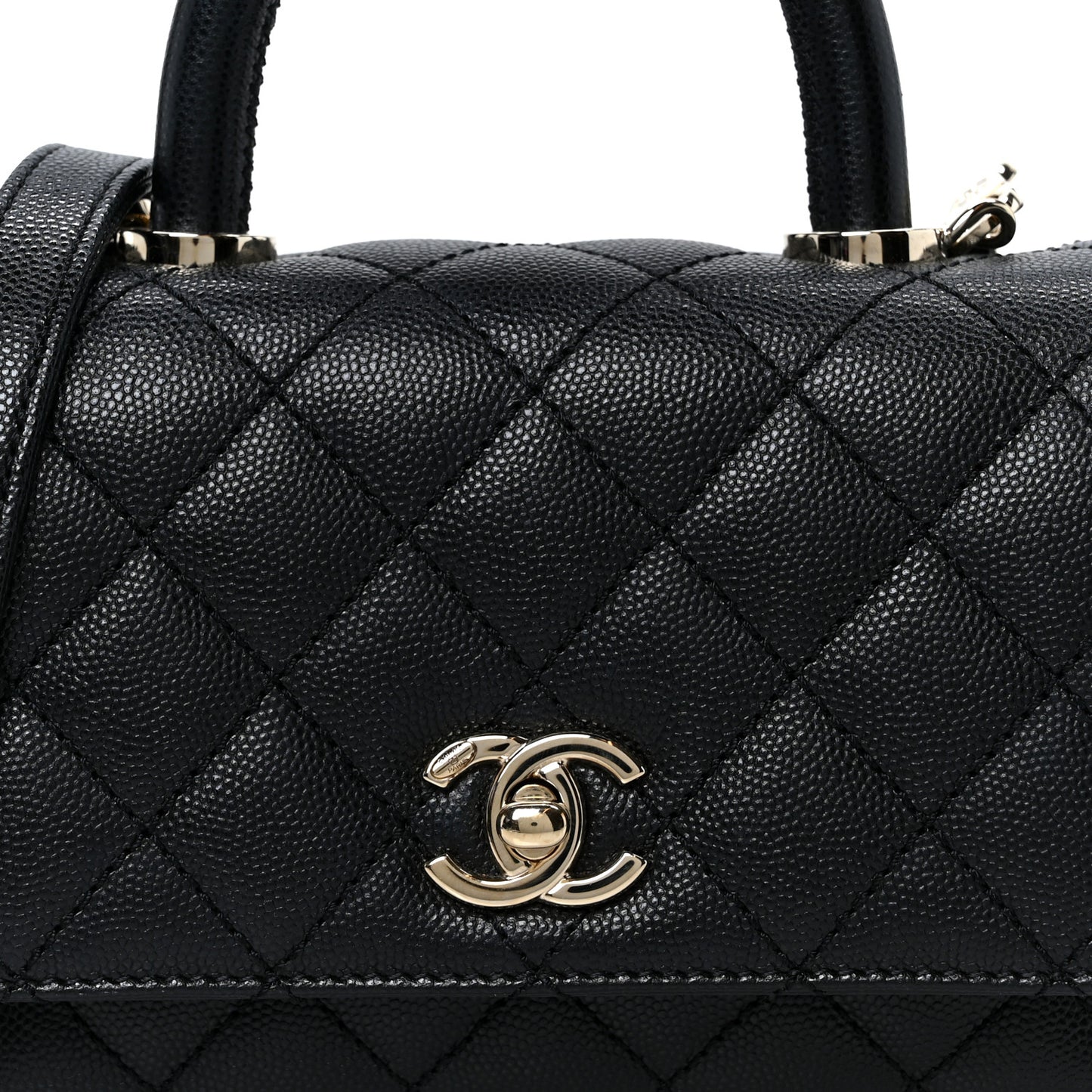 Caviar Quilted Extra Mini Coco Handle Flap Black