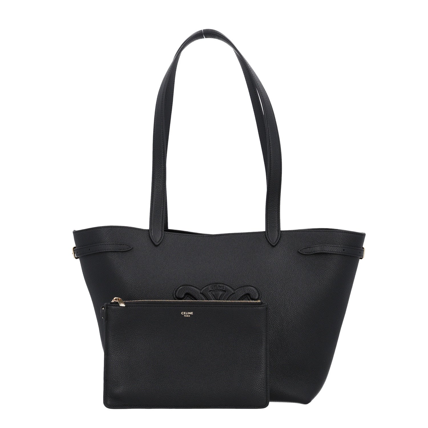 Celine Grained Calfskin Triomphe Small Cabas Anais Black 3 of 12