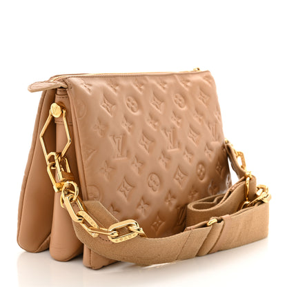 Louis Vuitton Lambskin Embossed Monogram Coussin PM Camel 3 of 11