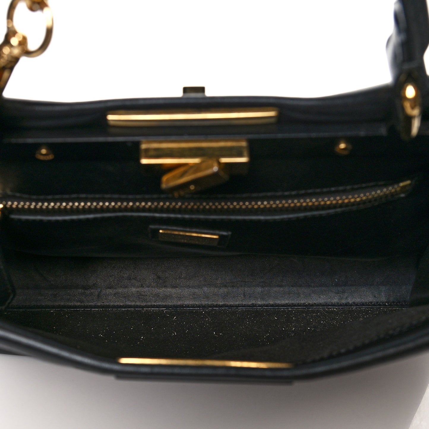 Vitello Seta Shiny Nappa Medium Peekaboo Iconic Satchel Black