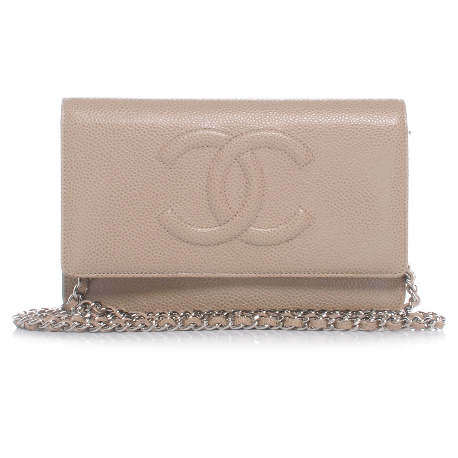 Chanel Caviar Wallet on Chain WOC Beige 1 of 8