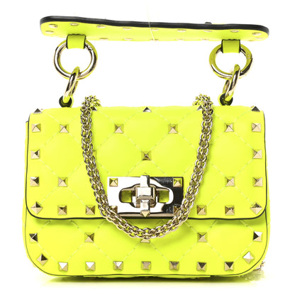 Valentino Garavani Calfskin Micro Rockstud Spike Shoulder Bag Lime 1 of 9