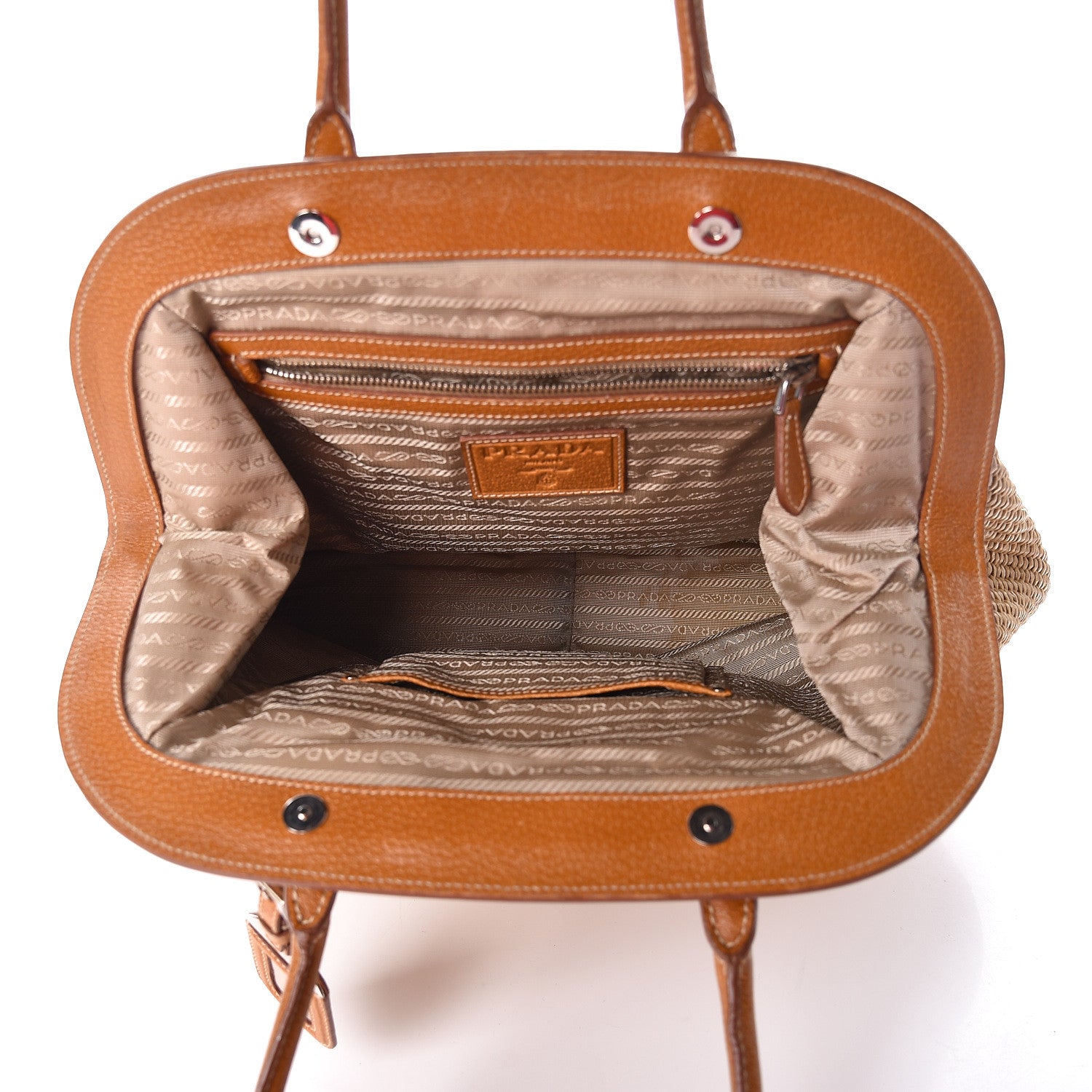 Prada Paglia Cinghiale Frame Bag Naturale Cuoio 5 of 9