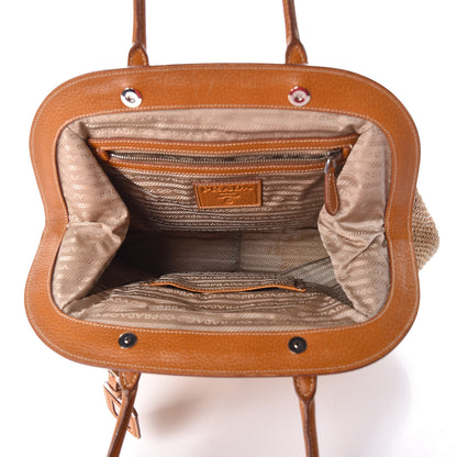 Prada Paglia Cinghiale Frame Bag Naturale Cuoio 5 of 9