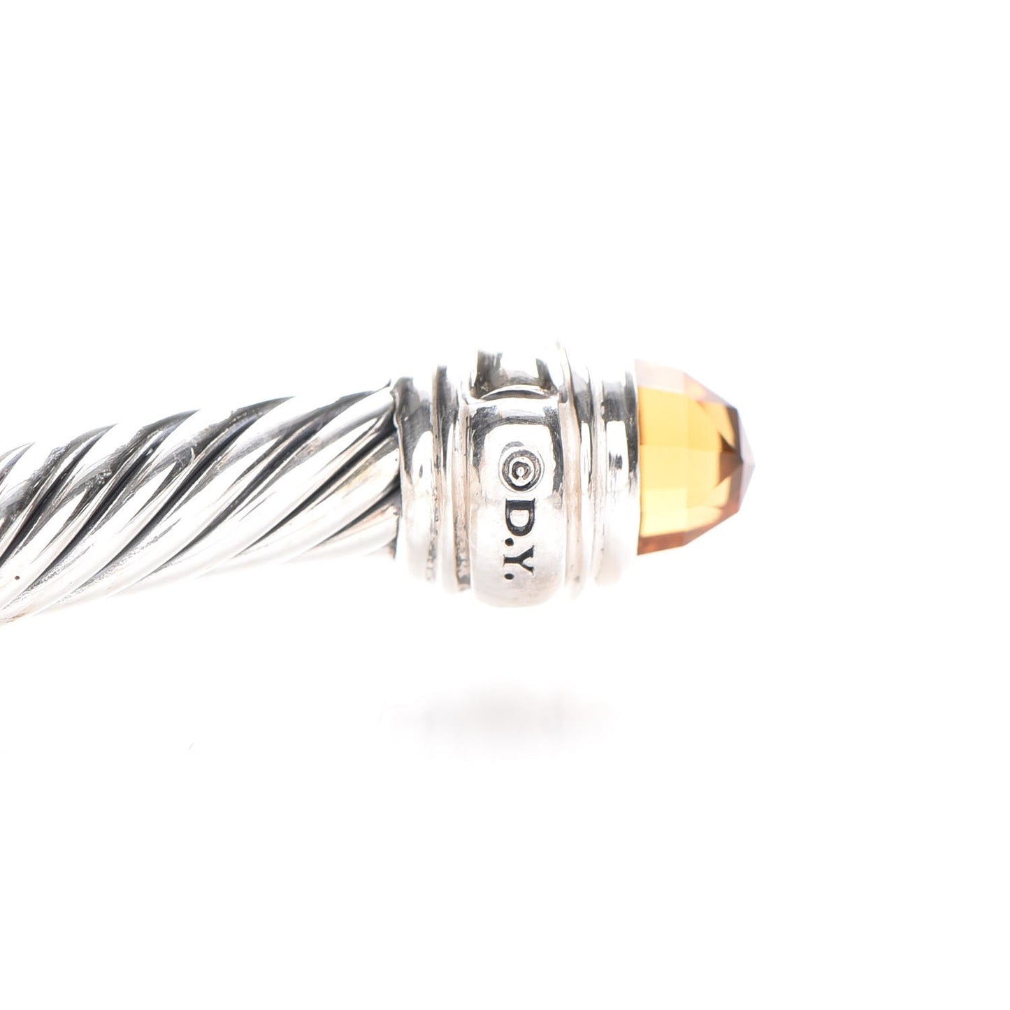 Sterling Silver 14K Yellow Gold Citrine 5mm Cable Classics Bracelet