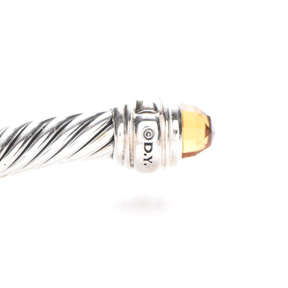 David Yurman Sterling Silver 14K Yellow Gold Citrine 5mm Cable Classics Bracelet 6 of 6