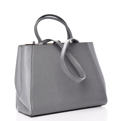 Fendi Vitello Elite Flamingo Regular 2Jours Tote Grigio Grigio Chiaro 4 of 11