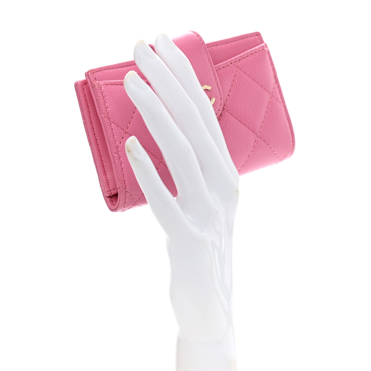 Chanel Caviar Quilted Small Classic Wallet Pink 2 of 9