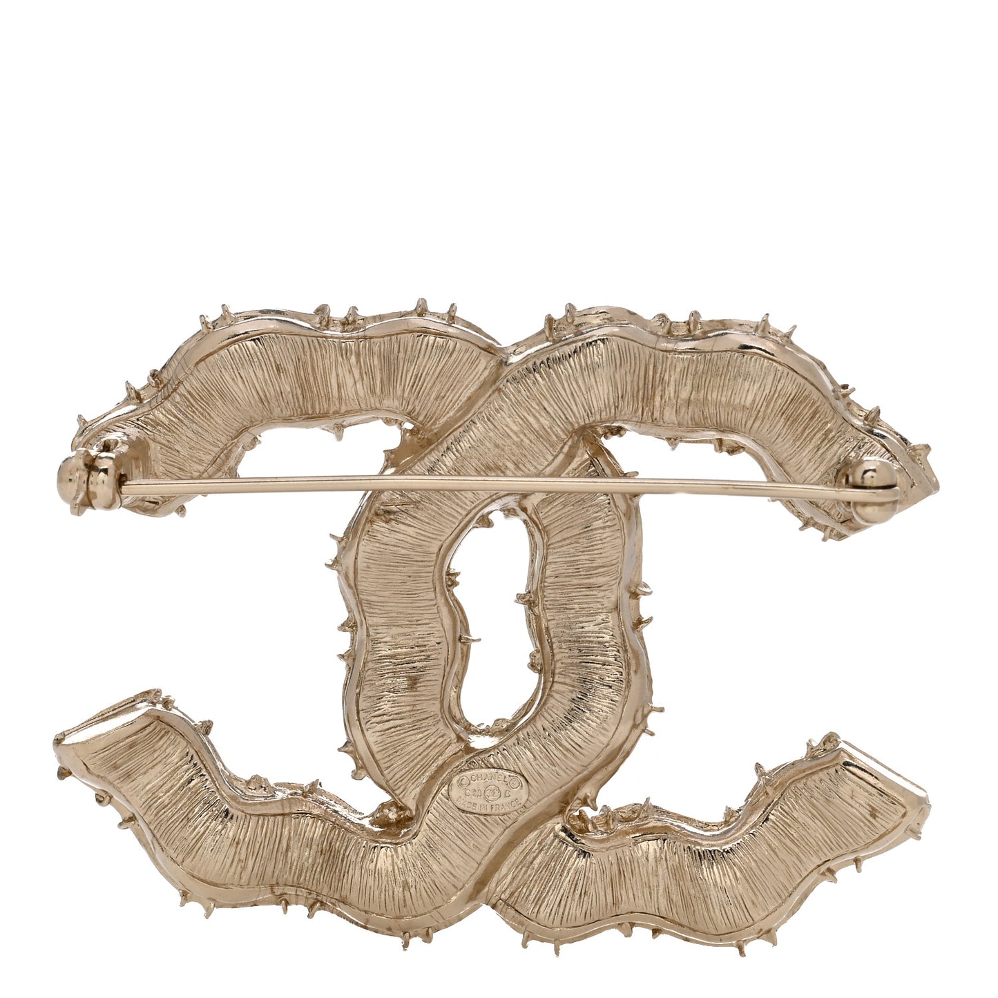 Crystal CC Camellia Express Brooch Gold
