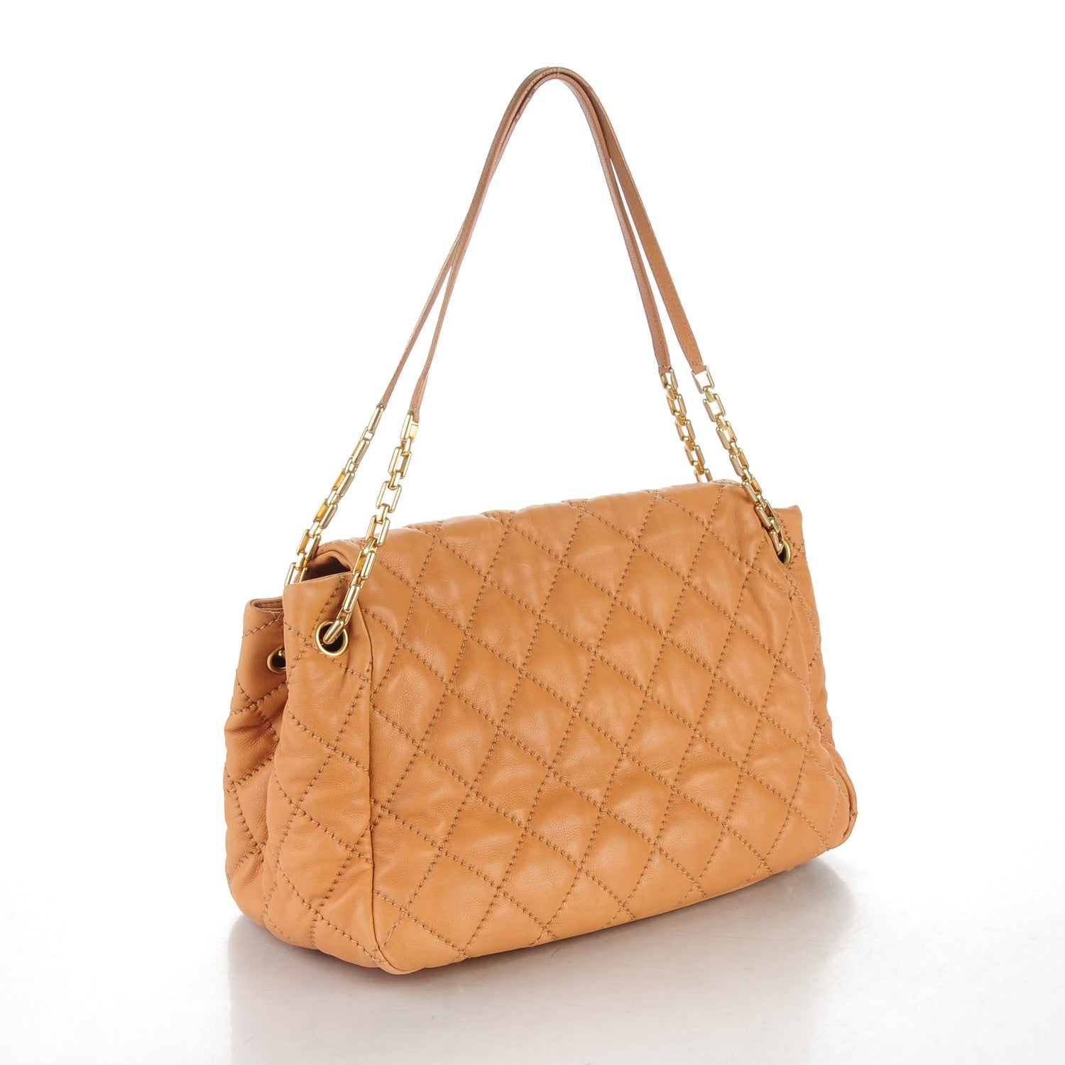 Chanel Calfskin Quilted Jumbo Retro Chain Accordion Flap Dark Beige 3 of 7