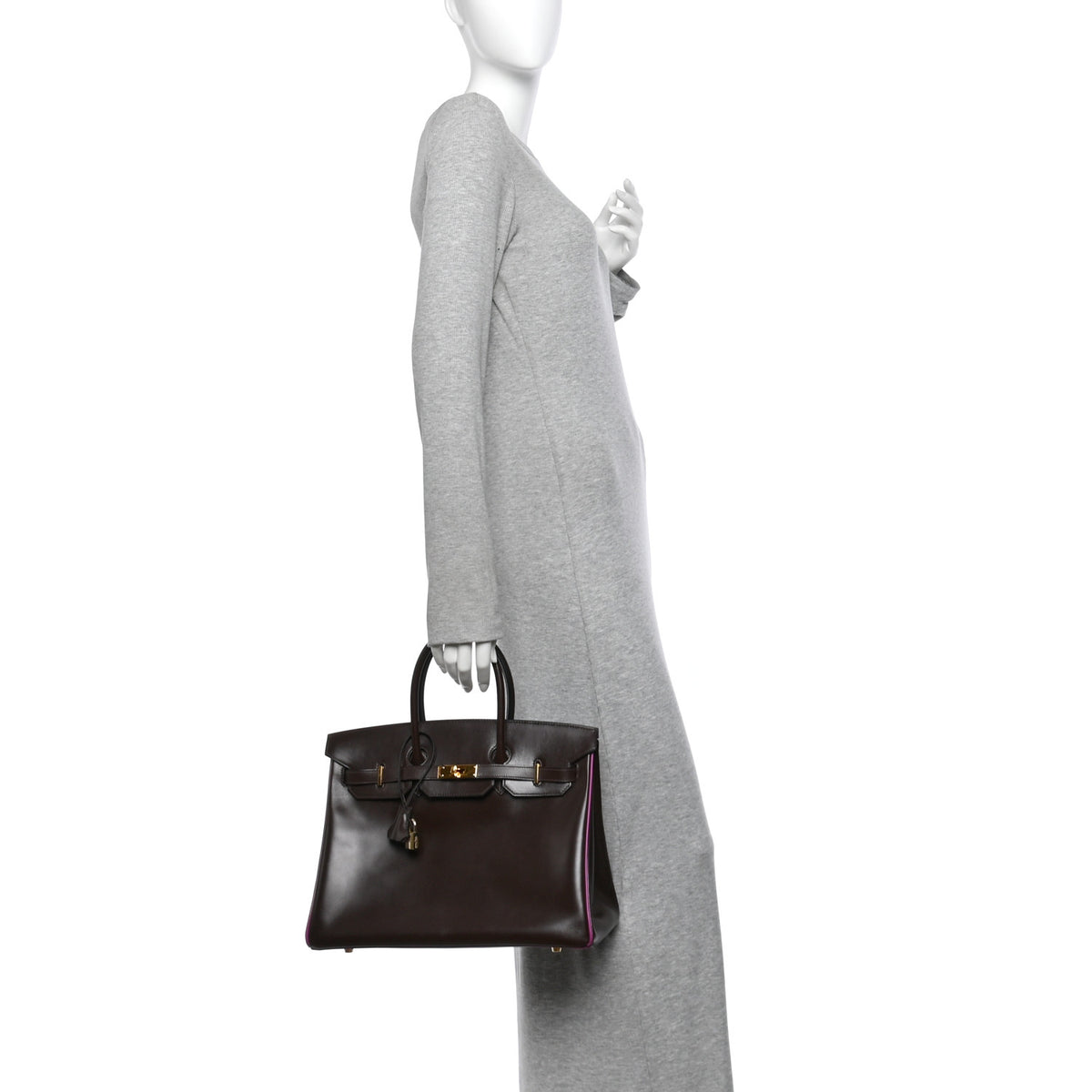 Hermes Box Bi-Color Birkin 35 Ebene Cyclamen 2 of 10